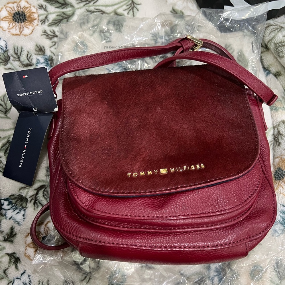 Tommy Hilfiger Red Crossbody Bag with Gold Hardware